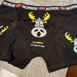 Black and Yellow Boxer Briefs with Moose Design